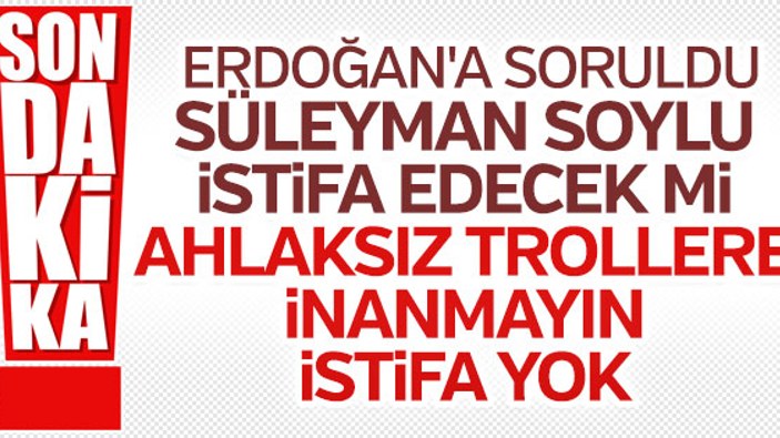 Erdoğan, Soylu'nun istifa iddiaları hakkında konuştu