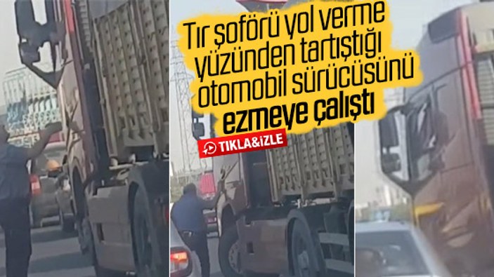 İzmir'de tır şoförü tartıştığı kişiyi ezmeye çalıştı