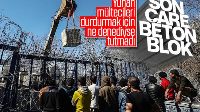 Yunanistan sınır kapısına beton blok