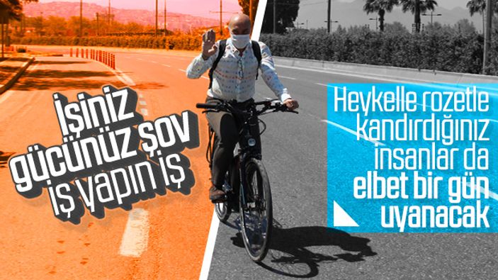 Tunç Soyer hastaneye bisikletle gitti
