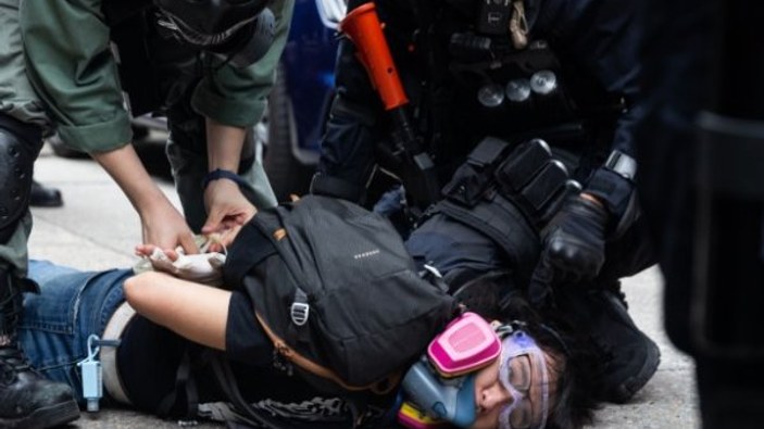 Hong Kong'da yeni güvenlik yasası girişimi protestosu
