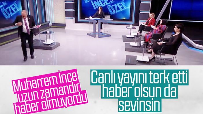 Muharrem İnce, Erdoğan çıkınca canlı yayını terk etti