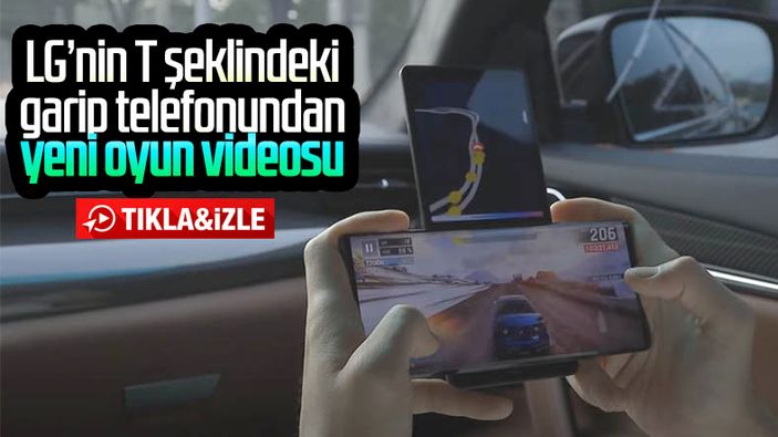 Dönebilen ekrana sahip T şeklindeki telefon LG Wing'den yeni oyun videosu