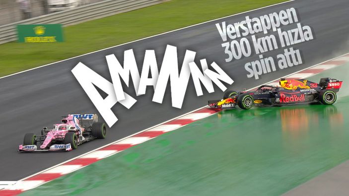 Verstappen 300 km hızla spin attı