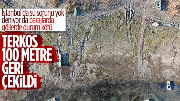 Terkos Gölü'nde su, 100 metre çekildi
