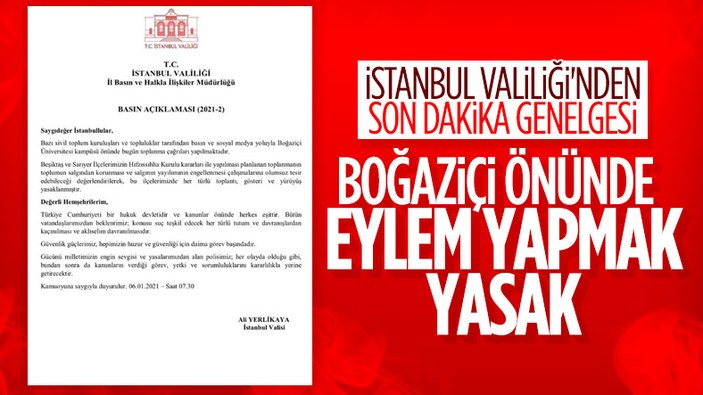 Ali Yerlikaya: Beşiktaş ve Sarıyer İlçelerimizde her türlü gösteri yapmak yasak