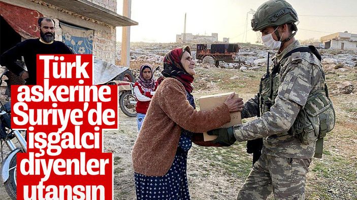 Mehmetçik'ten Suriye'de ihtiyaç sahiplerine kıyafet ve gıda yardımı