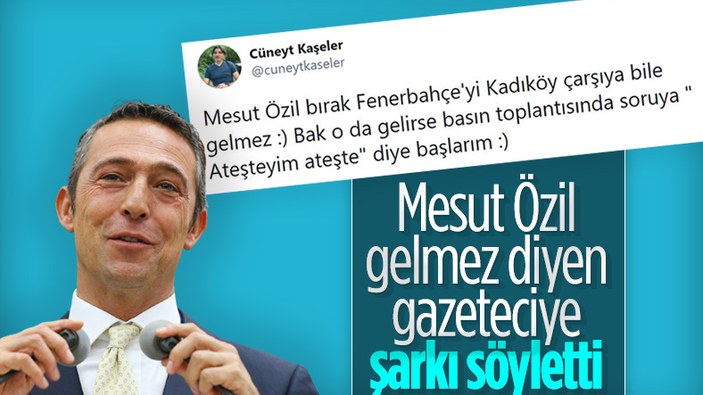 Mesut Özil'in imza töreninde Cüneyt Kaşeler'e tweet hatırlatması