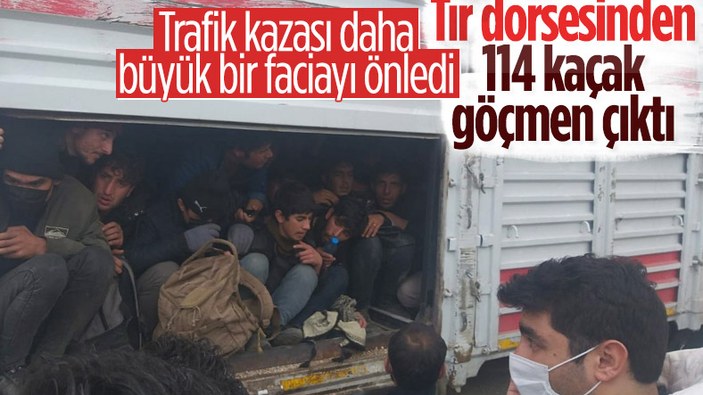 Van'da 1 kişinin öldüğü kaza sonrası tırdan 114 kaçak göçmen çıktı