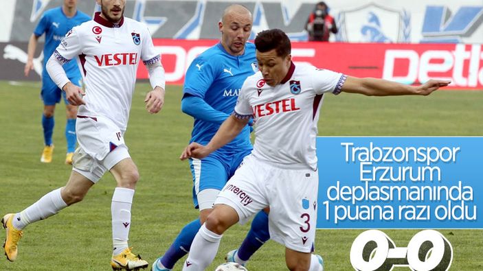 Trabzonspor, Erzurum deplasmanından 1 puanla döndü