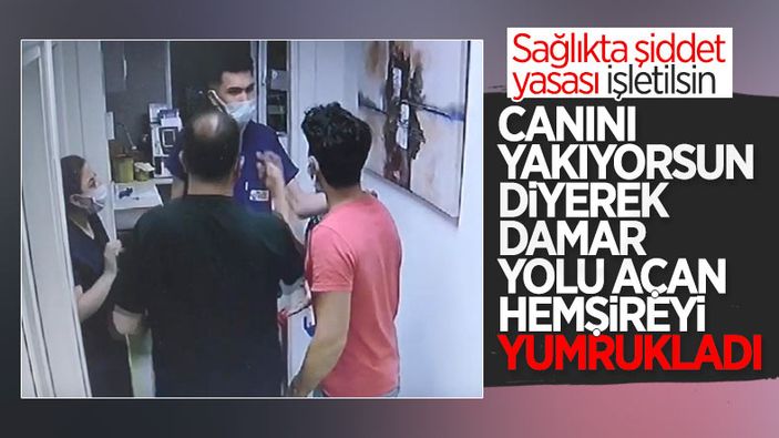 Kocaeli’de damar yolu açan hemşireye yumruk attı