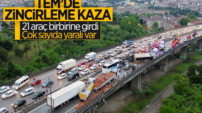 Kocaeli TEM’de makaslayan tır, zincirleme kazaya yol açtı