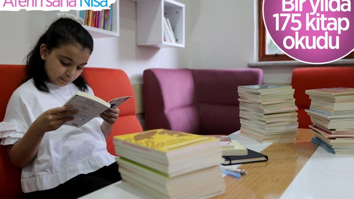 İlkokul öğrencisi Nisa 1 yılda 175 kitap okudu