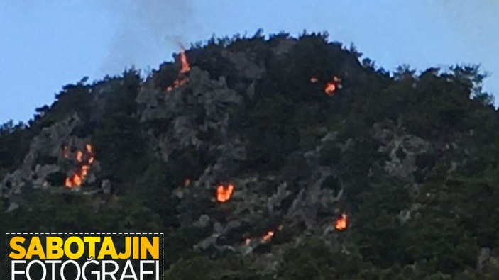 Marmaris'teki yangında sabotaj iddialarını güçlendiren fotoğraf