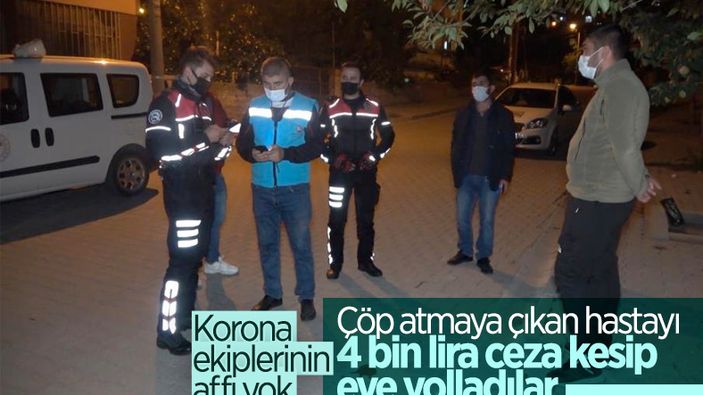 Kırıkkale'de pozitifli genç çöp atmaya çıkınca 4 bin 50 lira ceza yedi