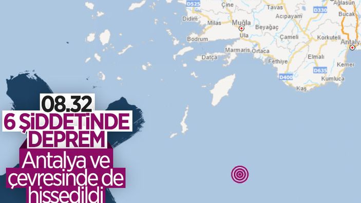 Akdeniz'de 6.0 büyüklüğünde deprem