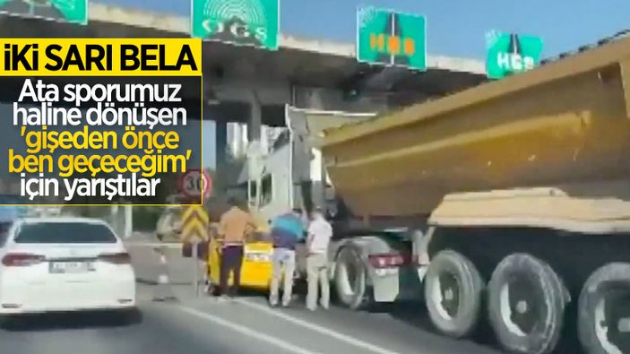 Avcılar gişelerinde, ticari taksi ile hafriyat kamyonu çarpıştı