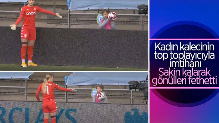 Kadın futbolcunun top toplayıcıyla imtihanı