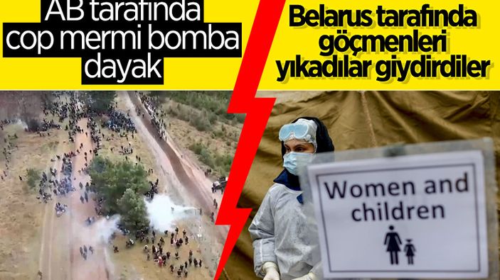 Belarus-Polonya sınırında göçmenler, haftalar sonra banyo imkanı buldu