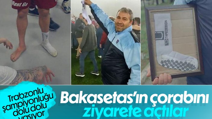 Trabzonsporlu Bakasetas, çorabını alan taraftarla buluştu