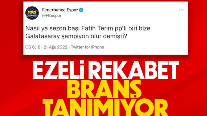Fenerbahçe Espor'dan Galatasaray'a gönderme