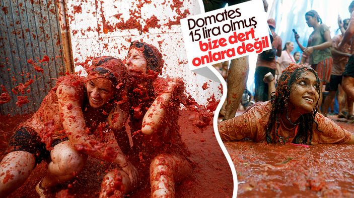İspanya'da festivalde 130 ton domates kullanıldı