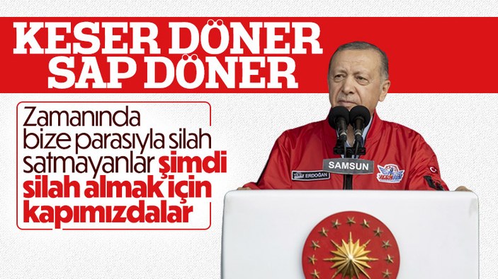 Cumhurbaşkanı Erdoğan: Parasıyla savunma ürünü vermeyen ülkelere ihracat yapıyoruz