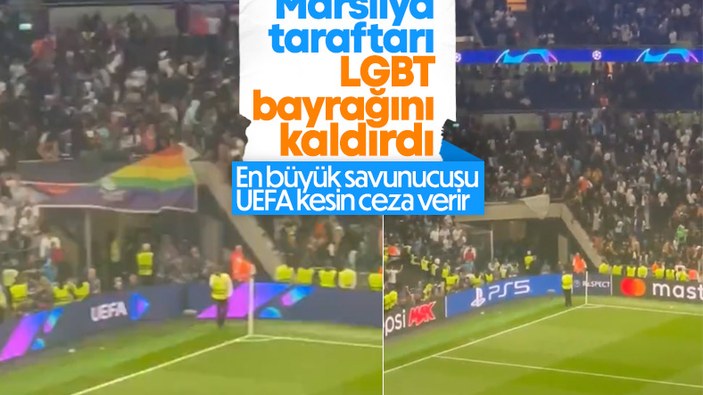 Marsilya taraftarı LGBT bayrağını kaldırdı