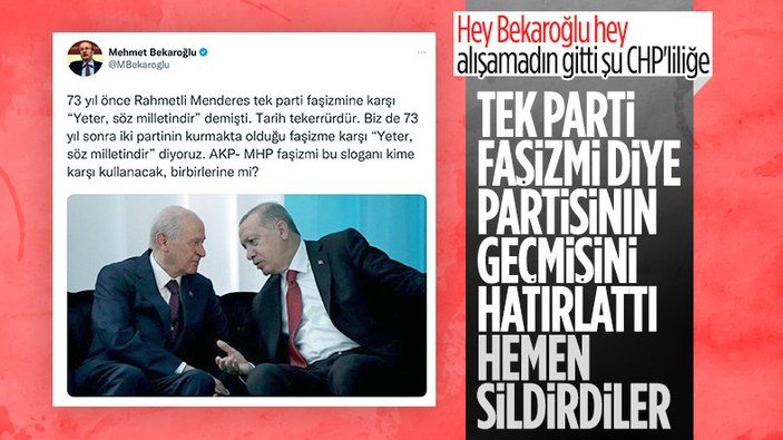 CHP'li Mehmet Bekaroğlu Cumhur İttifakı'nı eleştirmek isterken partisini hedef aldı