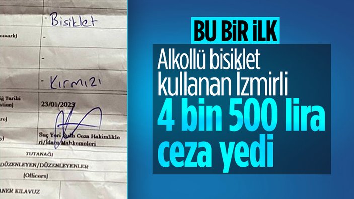 İzmir'de alkollü bisiklet sürücüsüne para cezası