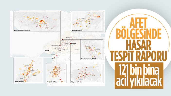 Deprem bölgesinde hasar tespiti yapılıyor