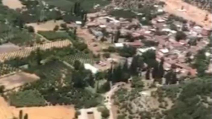 Bursa'da selden etkilenen bölge havadan görüntülendi