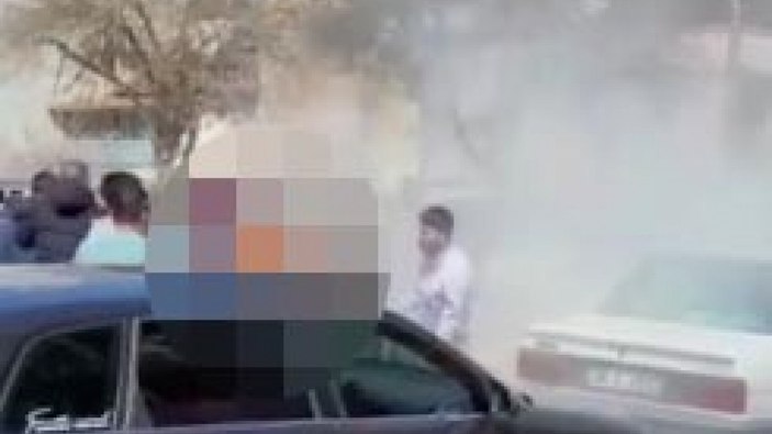 Kayseri'de dehşet anları: Kendini ve eşini belediye önünde ateşe verdi