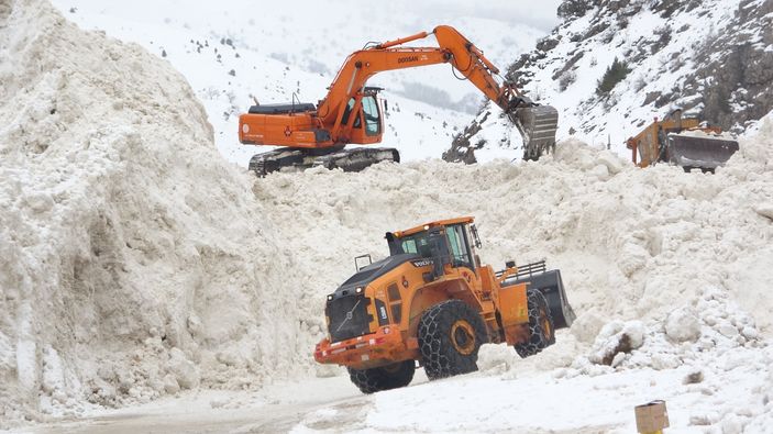 Van'da 10 ayrı bölgeye düşen çığ yolları geçişe kapattı