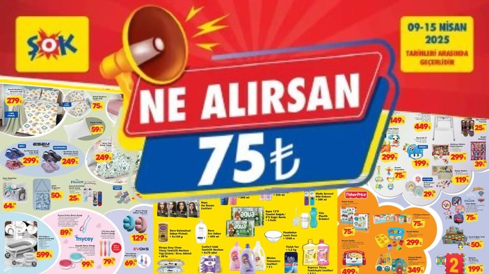 "Ne Alırsan 75 TL" Çılgınlığı Başlıyor… İşte ŞOK 9 Nisan Aktüel Katalog