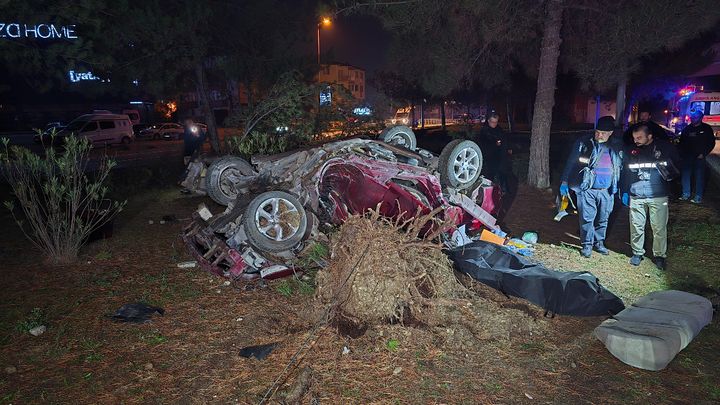 Karabük'te feci kaza: Çarptığı ağacı kökünden söktü