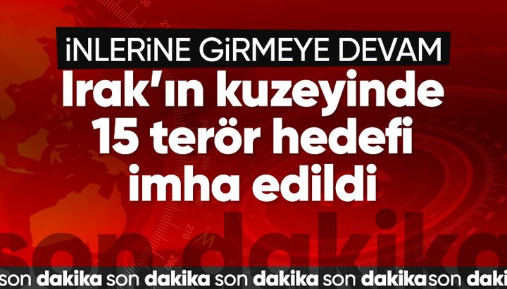 Irak'�n kuzeyine hava harekat�: 15 hedef imha edildi