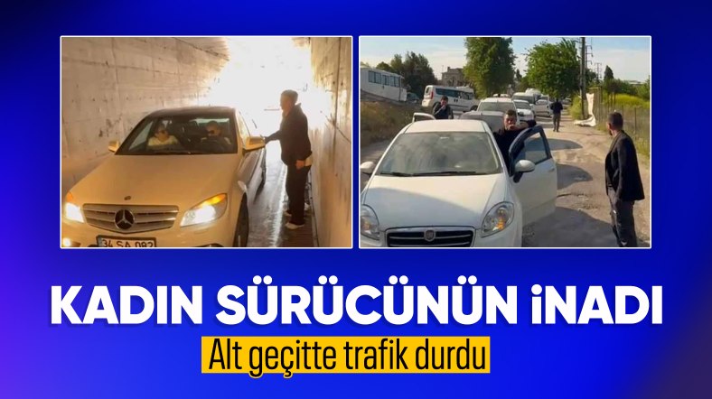 Yalova'da alt geçitte yol verme tartışması: Kadın sürücü trafiği kilitledi