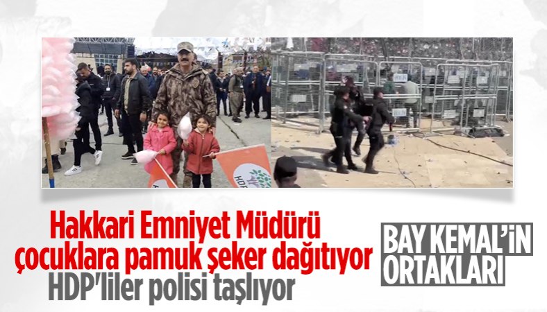 Diyarbakır'da Nevruz Bayramı kutlaması! Polise taşla saldırdılar