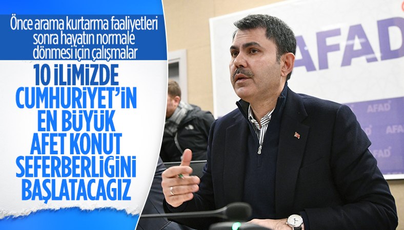 Murat Kurum: Cumhuriyet tarihinin en büyük afet konut seferberliğini başlatacağız