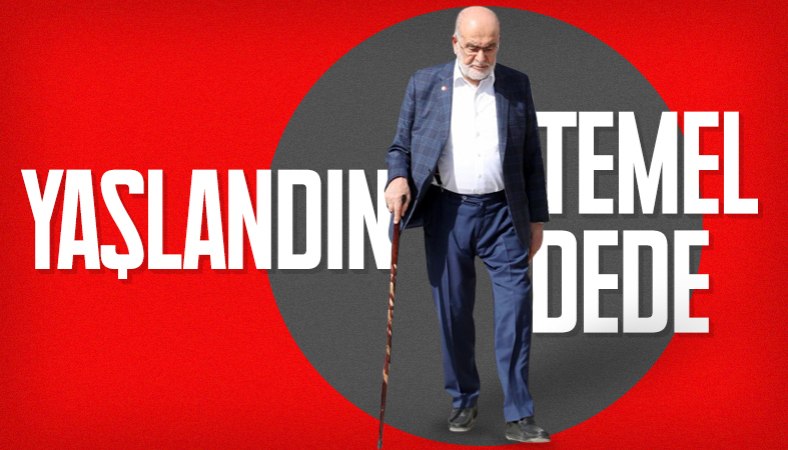 82 yaşındaki Temel Karamollaoğlu baston kullanmaya başladı
