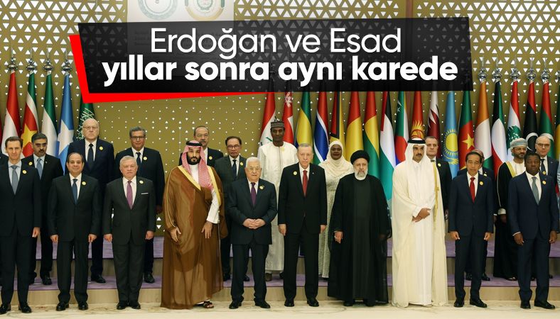 Cumhurbaşkanı Erdoğan Riyad'da: Liderler aile fotoğrafı çektirdi