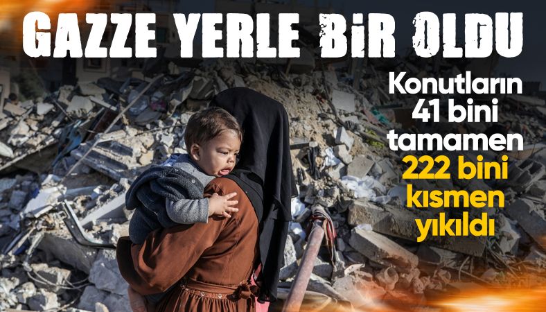 İsrail saldırılarında Gazze Şeridi'ndeki 41 binden fazla konut yerle bir oldu