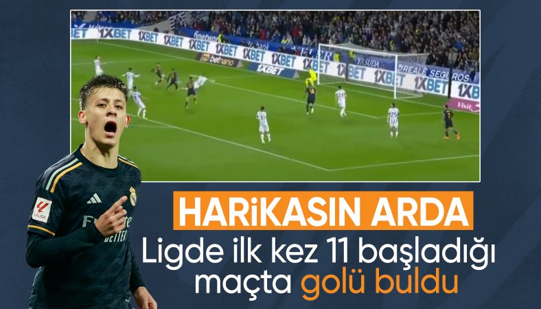 Arda Güler, Real Sociedad maçına ilk 11'de başladı! Golünü attı