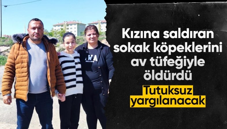 Sivas'ta kızına ve kendisine saldıran 4 köpeği vurdu