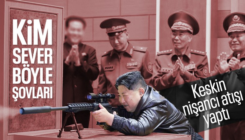 Silah fabrikalarını denetleyen Kim Jong-Un hedefe atış yaptı