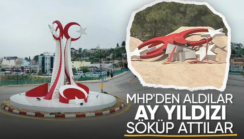 Mersin'de CHP'li belediye, bir önceki dönemden kalan ay yıldızlı anıtı söktü