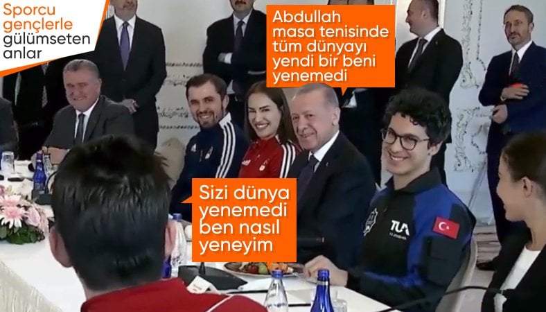 Cumhurbaşkanı Erdoğan ve milli sporcu Abdullah Öztürk arasında samimi diyalog