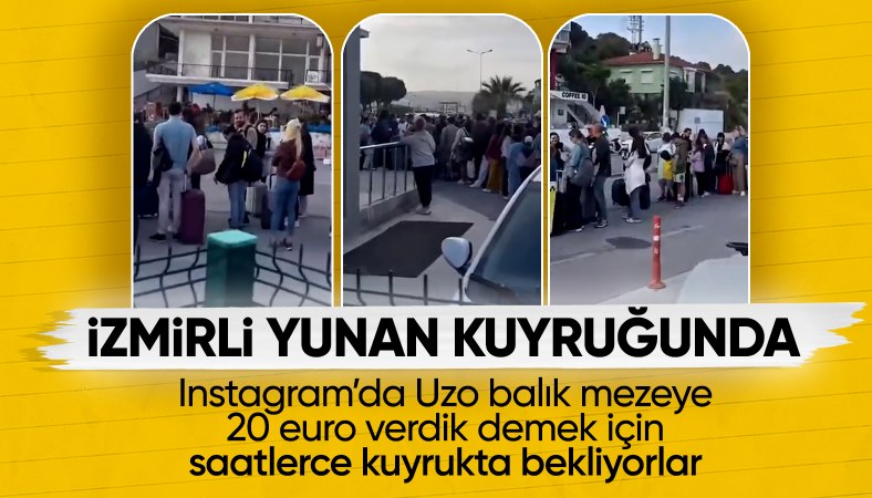 Çeşme'de Yunan adalarına tatile gitmek isteyenler uzun kuyruklar oluşturdu