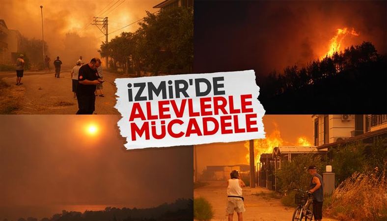 İzmir&#039;de ormanlık alanlarda çıkan yangınlara müdahale ediliyor